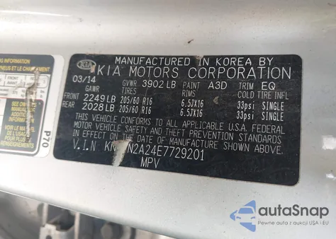 2014 Kia Soul from USA, damaged, VIN KNDJN2A24E7729201